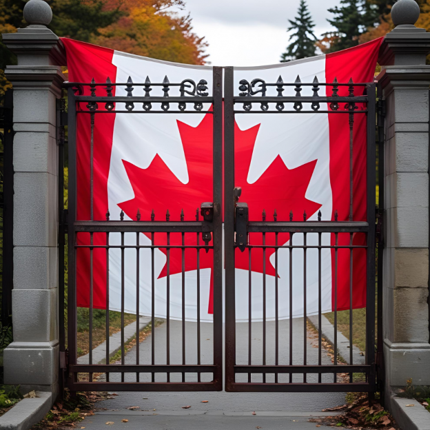 The image symbolizes a defensive stance, for Canada